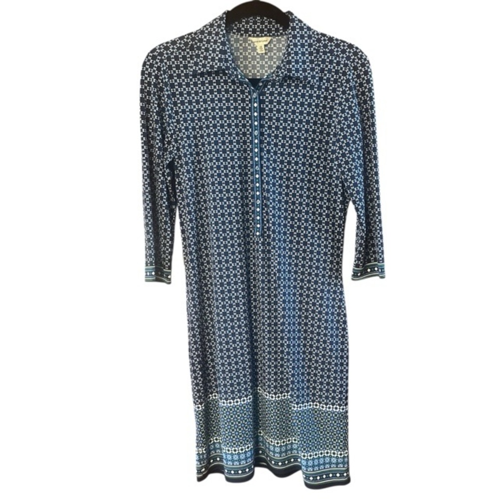 Max Studio Geometric Patterned Jersey Knit Shift‎ Dress